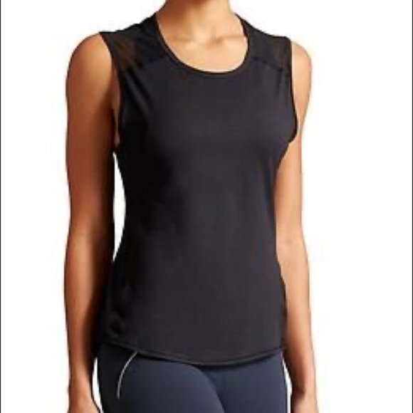 Athleta Mesh Splice Chi Muscle Tank Top Black XS P24 - Picture 2 of 8